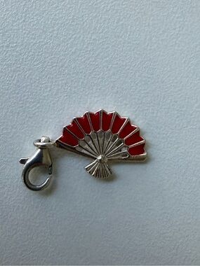 Thomas Sabo Authentic Sterling Silver Red Enamel Fan Charm